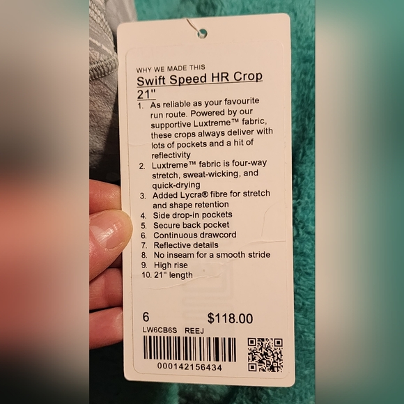 NWT - LULULEMON Swift Speed High Rise Crop 21" Leggings - size 6 - Picture 6 of 15